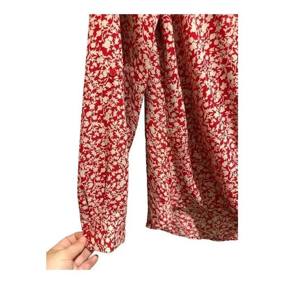 Size S Pleione Floral Faux Wrap‎ Blouse - Picture 3 of 7